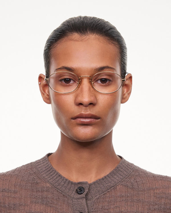 Titan Oval Optical / Gold Titanium & Clear Lens - Shade Files